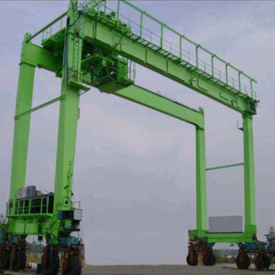 Pórtico montado pneus de borracha Crane Double Beams RTG A6 do recipiente