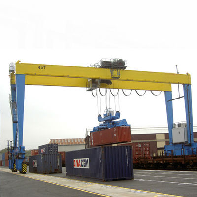 Porto de RTG usando o guindaste de pórtico de borracha 40 de 10 toneladas do pneumático Ton Lifting Container Loading