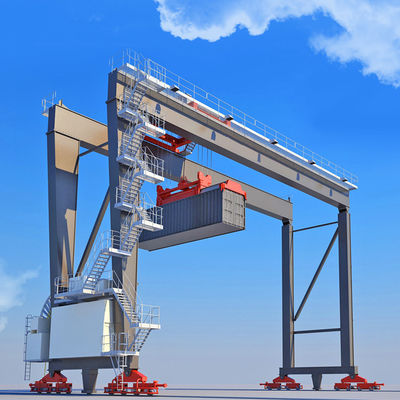 Guindaste de pórtico de levantamento de contêiner de borracha RTG 22m 30m 35t