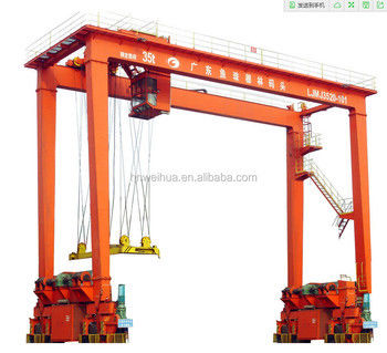 Porta Usando Pneu de Borracha Guindaste de Pórtico 10 Toneladas Carregamento de Contêiner 30m